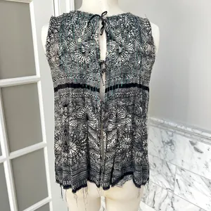 Free People One Myna Tank Black Combo Hobo Concert Blouse Small thumbnail 5