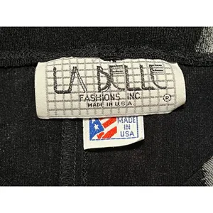 Vintage 90's Y2K Floral Midi Dress Black La Belle‎ Size Large Made In USA thumbnail 3