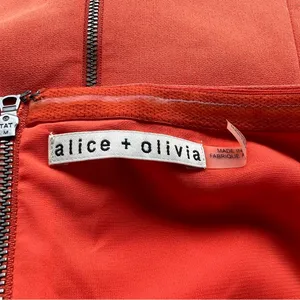 Alice + Olivia Aleah Off Shoulder Orange Sheath Dress thumbnail 10