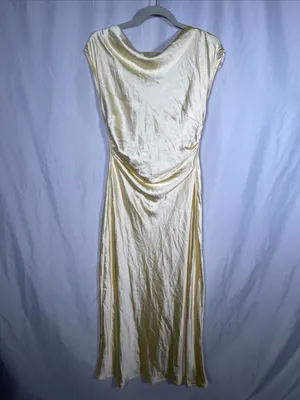 Selfie Leslie Loveland Cap Sleeve Cowl Back Midi Dress Butter Yellow Large New thumbnail 2