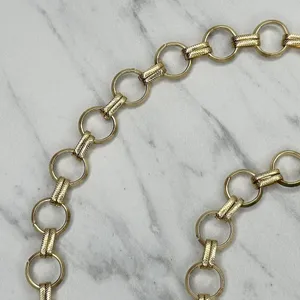 Gold Tone Open Hoop Metal Chain Link Belt Decorative O Ring One Size ✨ thumbnail 8