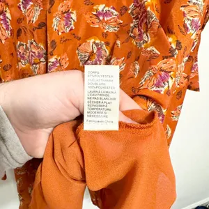 J.O.A. Womens Dress L New Rust Orange Purple Floral Mini Bell Long Sleeve‎ thumbnail 4