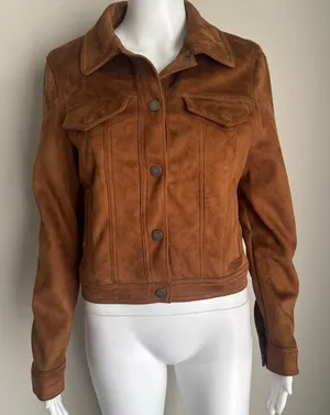 Abercrombie & Fitch Faux Suede Trucker Jacket Size S NWT thumbnail 1