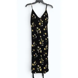 Reformation Dietrich Midi Dress Women’s 2 Piazza Black Floral Georgette Viscose thumbnail 3