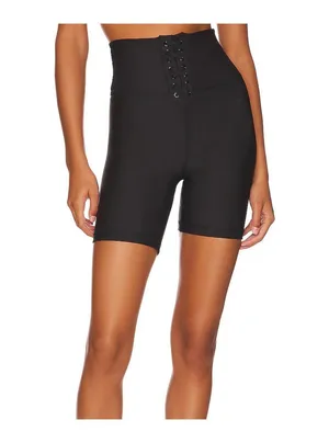 WeWoreWhat Lace Up Biker Shorts Black Revolve Athleisure Minimalist Small NWT thumbnail 2