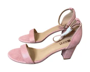 IDIFU‎ Cookie-MI 3" Block Heel Sandals Pink Suede Open Toe Women US 9.5 Formal thumbnail 1