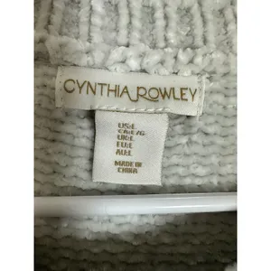 Cynthia Rowley Womens‎ Chenille Knit Crew Neck Sweater Cream Off White Large NWT thumbnail 3