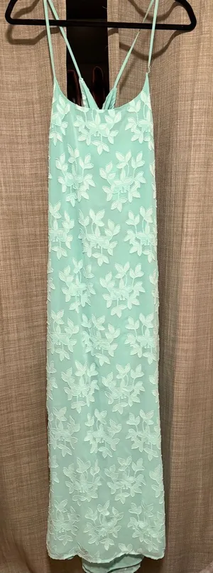 a new day Mint Green Floral Lace Maxi Dress- damaged thumbnail 1