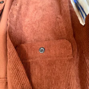 Velvet Heart Burnt Orange Corduroy Button Up Shacket thumbnail 3