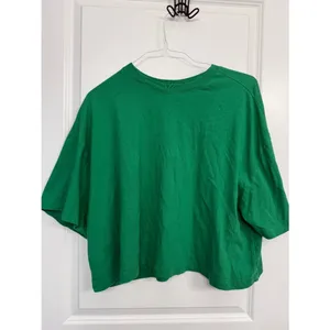 NWOT Old Navy Green Oversized Crop Tee 2X thumbnail 3