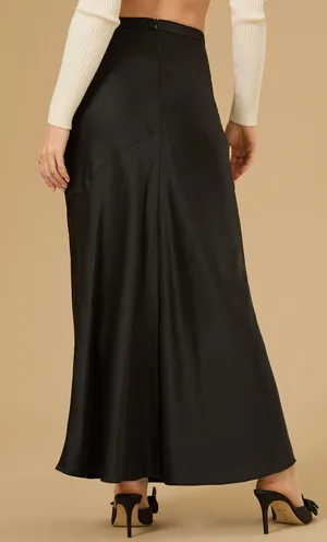 NWT Altar’d State Black Marigold Satin Maxi Skirt. Size Medium thumbnail 4