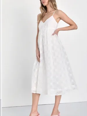 LULU's Chic Bridal Shower Reception Elegant Bustier Floral Wedding Midi Dress thumbnail 2