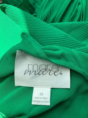 Mare Mare x Anthropologie Sleeveless Twofer Maxi Dress size M green knit pleat thumbnail 2