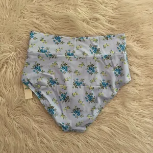 Aerie High Rise Full Coverage Crossover Bikini Bottom Eyelet Blue Medium thumbnail 7