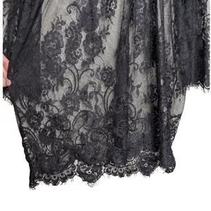Black Floral Sheer Lace Mini Dress Coverup S Resort Witchy Whimsigoth Romantic‎ thumbnail 10