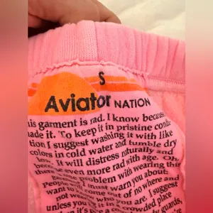 Aviator Nation Pink Sweatpants with logo down side thumbnail 3