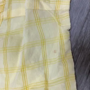 Capulet Keyla Yellow Plaid Linen Puff Sleeve Crop Top XL thumbnail 6