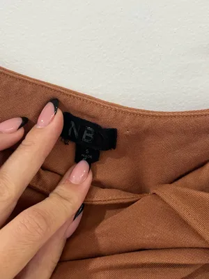 NBD Brown One Shoulder Twist Crop Top Y2K Going Out Ruched Size S thumbnail 3