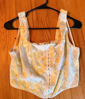 Monteau Yellow Floral Crop Top thumbnail 1