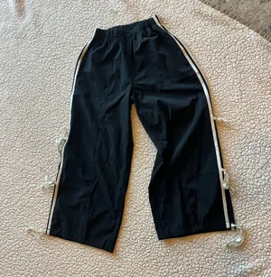 Adorable Black Track Pants with White Side Ties thumbnail 10