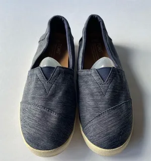 Toms Canvas Slip on Sz 6.5 Blue Shoes thumbnail 1