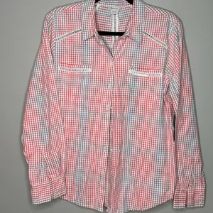 Ariat Women Size XL Pink Gray Checked Long Sleeve Button Up Canyon Western Shirt thumbnail 1