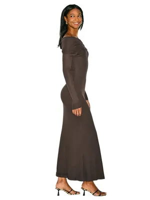 By Malene Birger Jytte Off The Shoulder Dress in Brown XSmall Womens Maxi Gown M thumbnail 12