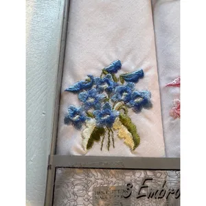 Handkerchief Set · Embroidered Cotton · White Floral · New in Box thumbnail 2