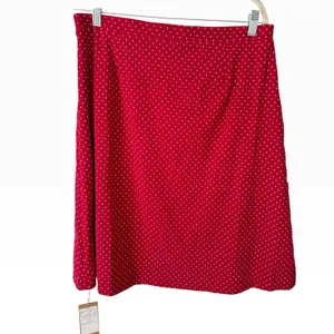 NWT OGL Stretch Cotton Polka Dot A-Line Flare Skirt Limited Ed Red Size Large thumbnail 4