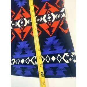 L-RL Ralph Lauren Active Aztec Shirt Women's Size M Blue Red Long Sleeve Top thumbnail 7