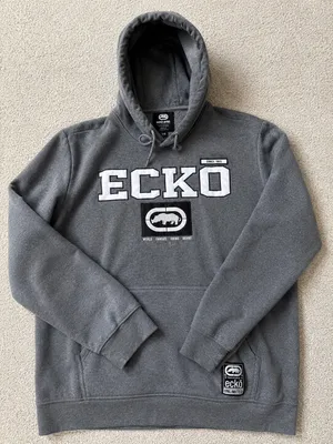 Gray Ecko Hoodie – Y2K Streetwear Oversized Large thumbnail 1