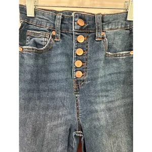 Celebrity Pink Dark Wash High Waisted Button Up Flare Jeans Women's Sz 1/25 thumbnail 5
