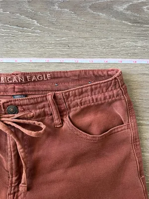 American Eagle Dreamy Drape Stretch Low Rise Ultra Wide Leg Pants 2 Dark Rust thumbnail 10