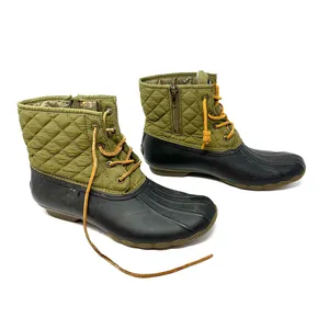 Sperry size 10 women's quilted duck boots waterproof rubber boot‎ green black thumbnail 3