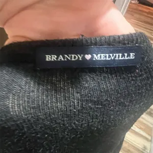 Brandy Melville Women's Black Henley Long Sleeve Button-Up Top M thumbnail 6