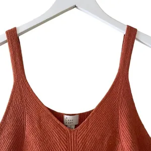 A New Day Burnt Orange Cropped Knit V-Neck Sleeveless Womens’ Tank Top L # 1507 thumbnail 2