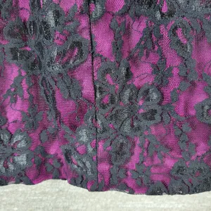 Sequin Hearts Lace Mini Prom Dress Womens 5 Purple Sash Strapless Cocktail Party thumbnail 12