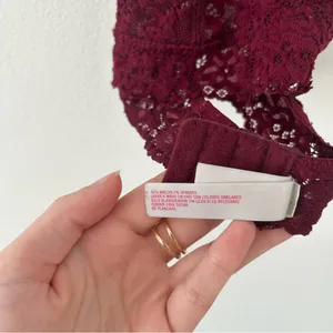 Xhilaration Dark Red Lace Halter Bralette thumbnail 4