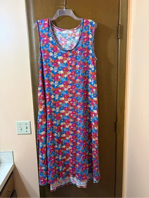 Natural Life The Hangout Cotton Midi Dress in Pink Floral thumbnail 2