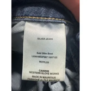 Silver Suki slim boot cut distressed cowboy 27x33 jeans thumbnail 2