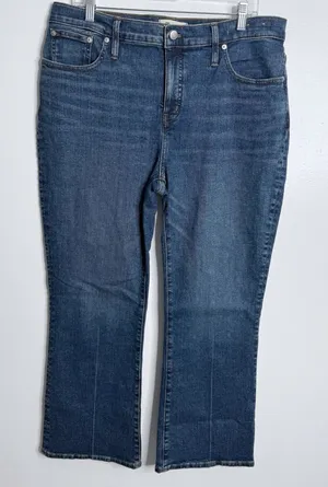 Madewell Kick Out Crop‎ Jeans Arlen Wash Size 32 Minimalist Casual Preppy thumbnail 1