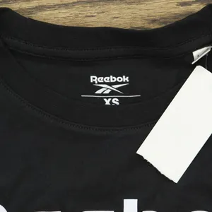 NWT Reebok Womens Logo Cotton Graphic T-Shirt Tee IT8891 Black XS thumbnail 5