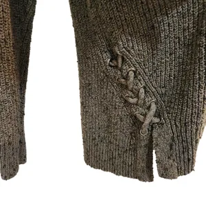 American Eagle Outfitters Dark Green Gray Knit Open Front Cardigan Sweater Small thumbnail 5