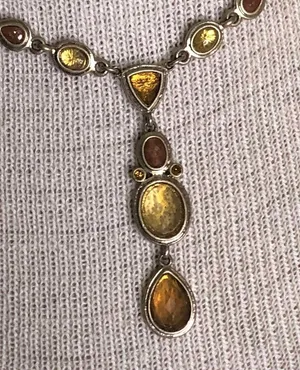 Brushed Gold Teardrop Necklace thumbnail 2