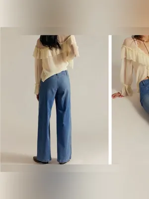 NWT Free People We The Free Libre Wide-Leg Jeans - blue goodie goodie - 32 thumbnail 5