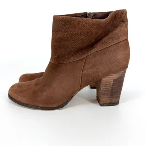 Cole Haan Nike Air Cassidy Ankle Booties Worn Leather Stacked Heel Brown 9.5‎ thumbnail 2