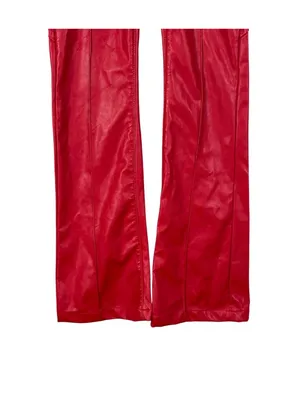 REVICE Red Faux Leather Bootcut Pants Size 24 thumbnail 8