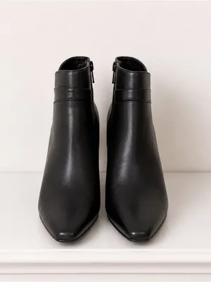 Worthington Madison Black Vegan Leather Block Heel Side Zip Ankle Booties 8 NIB thumbnail 4
