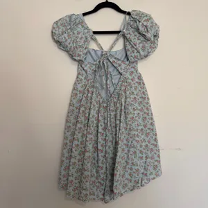 Bebop Floral Puff Sleeve Cross Back Coquette Whimsical Ditsy Floral Mini Dress M thumbnail 5
