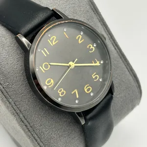 Black Tone Crystal and Gold Hourly Dial Women’s Fashion Watch Working thumbnail 3